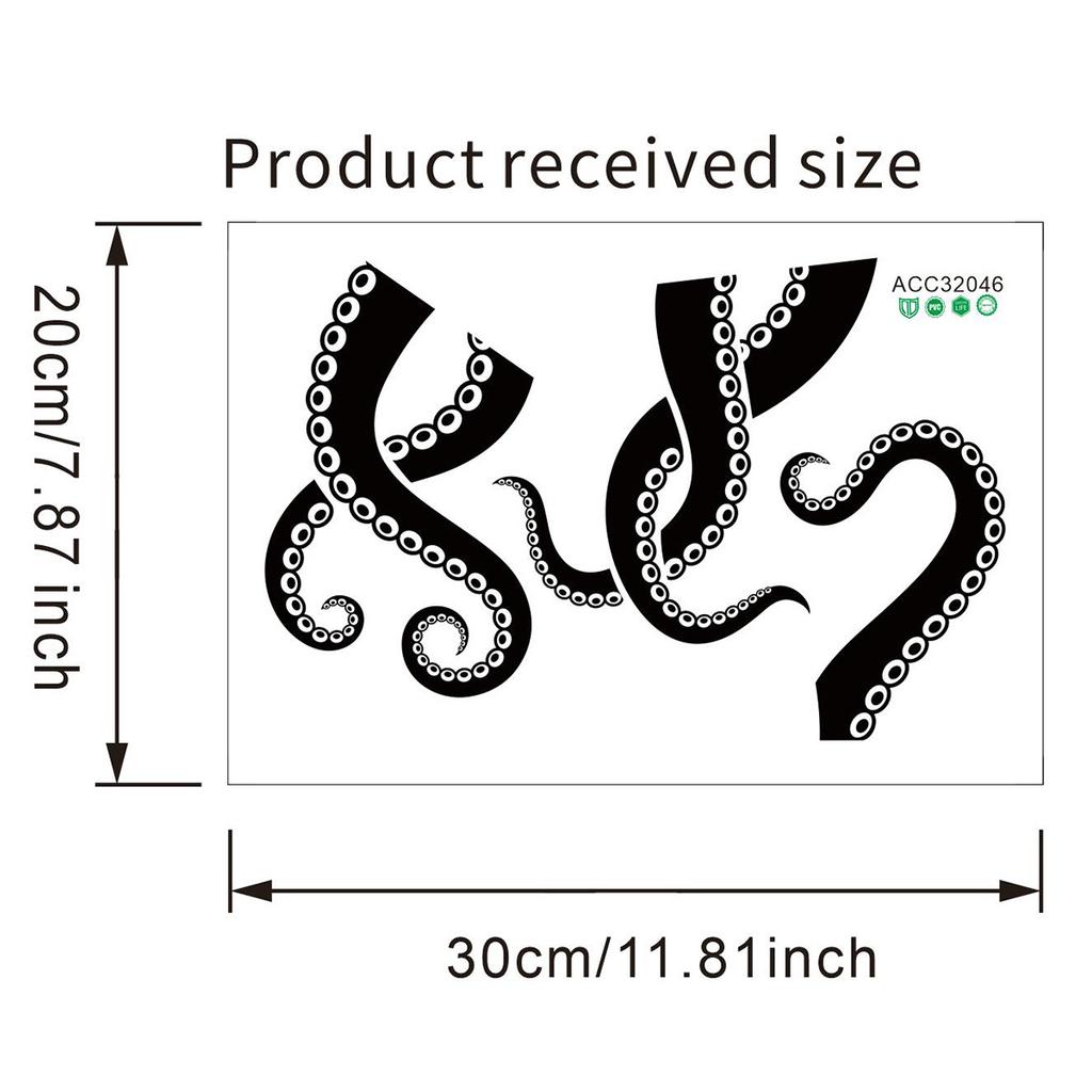 Whimsical Octopus Toilet Stickers, Waterproof Removable Self-Adhesive Decals for Bathroom Wall Decor