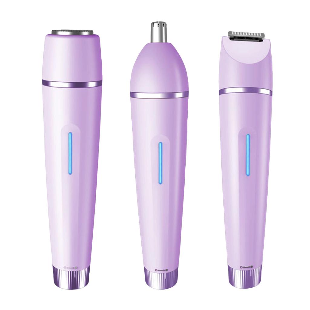 3 in 1 Rechargeable Hair Removal Device for Women Multifunctional Trimmer for Nose Facial Underarm and Bikini Line Hair Removal