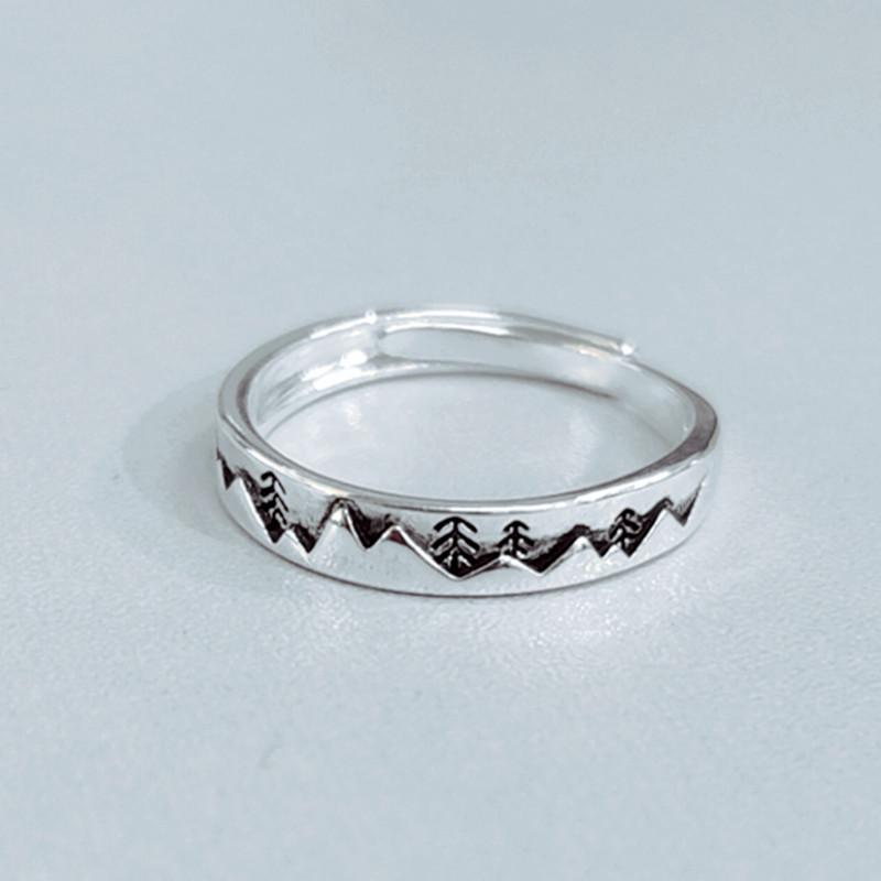 

Корейська Морі Герл Вінтаж Срібне Дерево Регульоване Кільце Unisex