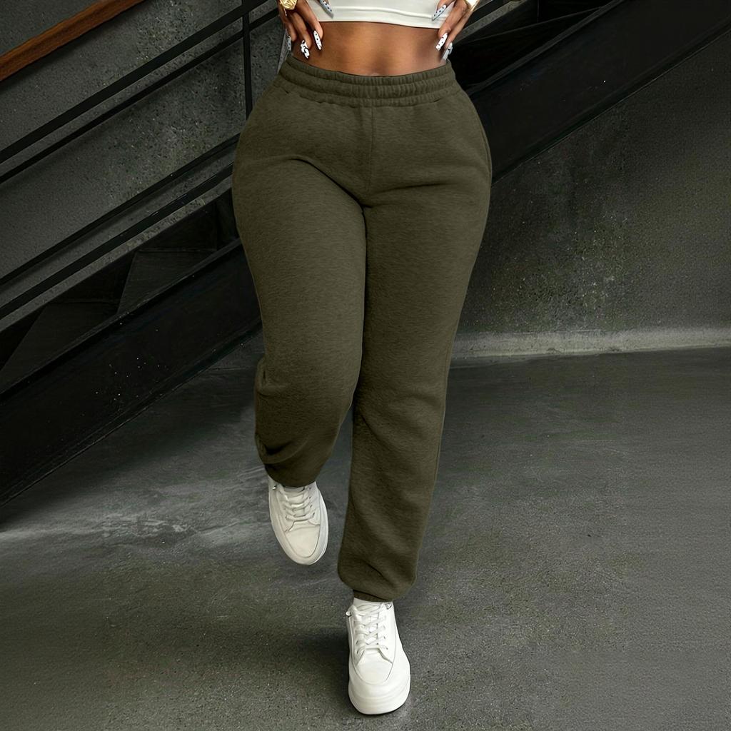 Pantaloni della tuta colorati da donna con elastico in vita e tasche per abbigliamento casual