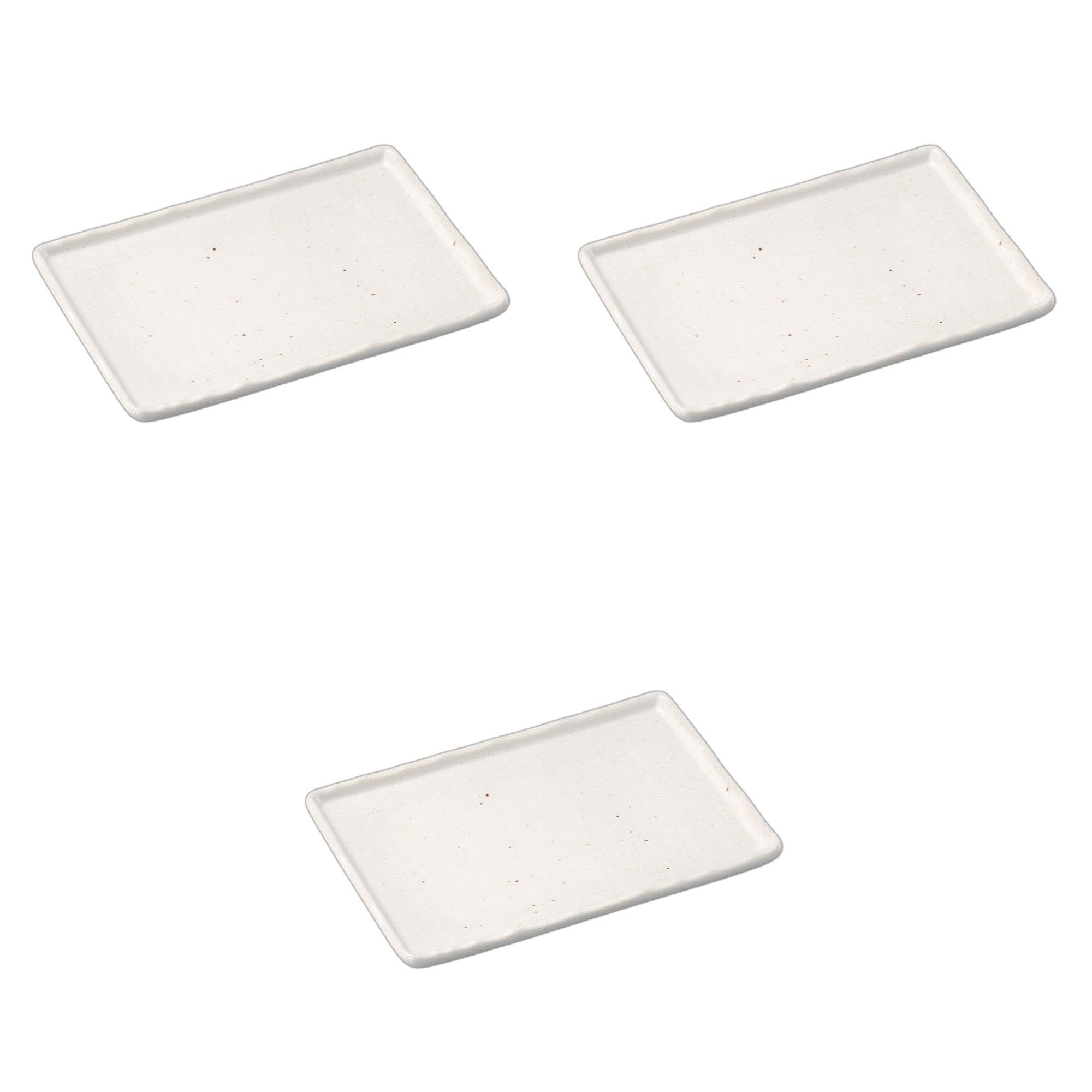 

Set of 3 White Glazed Lattice 21cm Pottery Plates x x Pottery Setomonohonpo [21 14.5 2.7cm] Plates, Ceramic,