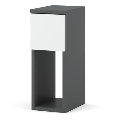 Narrow Bedside Cabinet 20Cm Grey White Bedside Table For Bedroom Nakastlik Loft