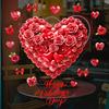 Valentinstag Fenstersticker PVC Herz Rose Liebesbrief Form Kranz Abnehmbar Wasserdicht Statischer Glasaufkleber
