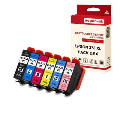NOPAN-INK - X6 Cartridges EPSON 378XL - 378 XL Compatibles Epson Expression Photo HD XP-15000, XP-8000, XP-8005, XP-8500