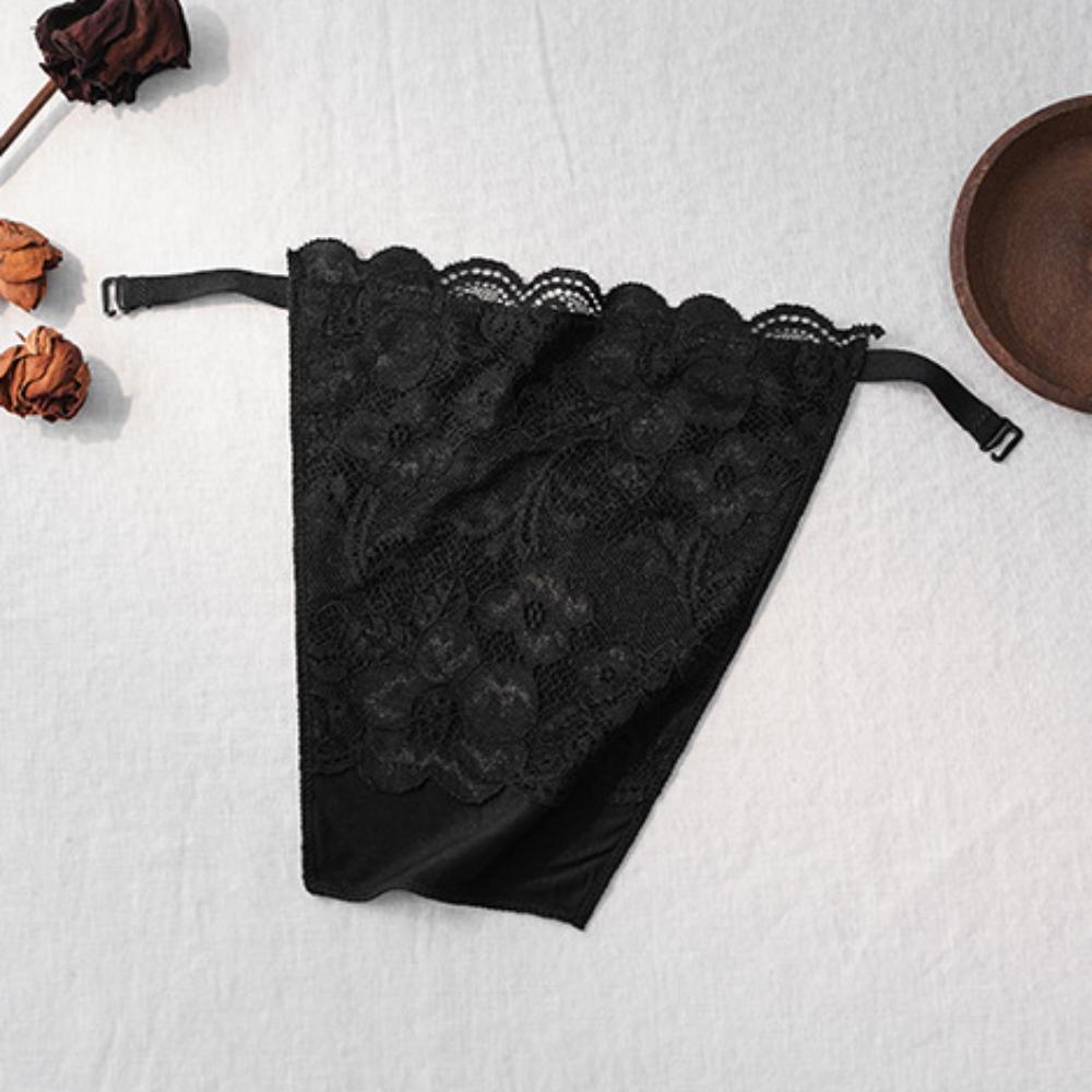 Mesh Strapless Insert Wrapped Chest Flower Clip-On Mock Camisole Lace Anti-Glare Tube Top Summer