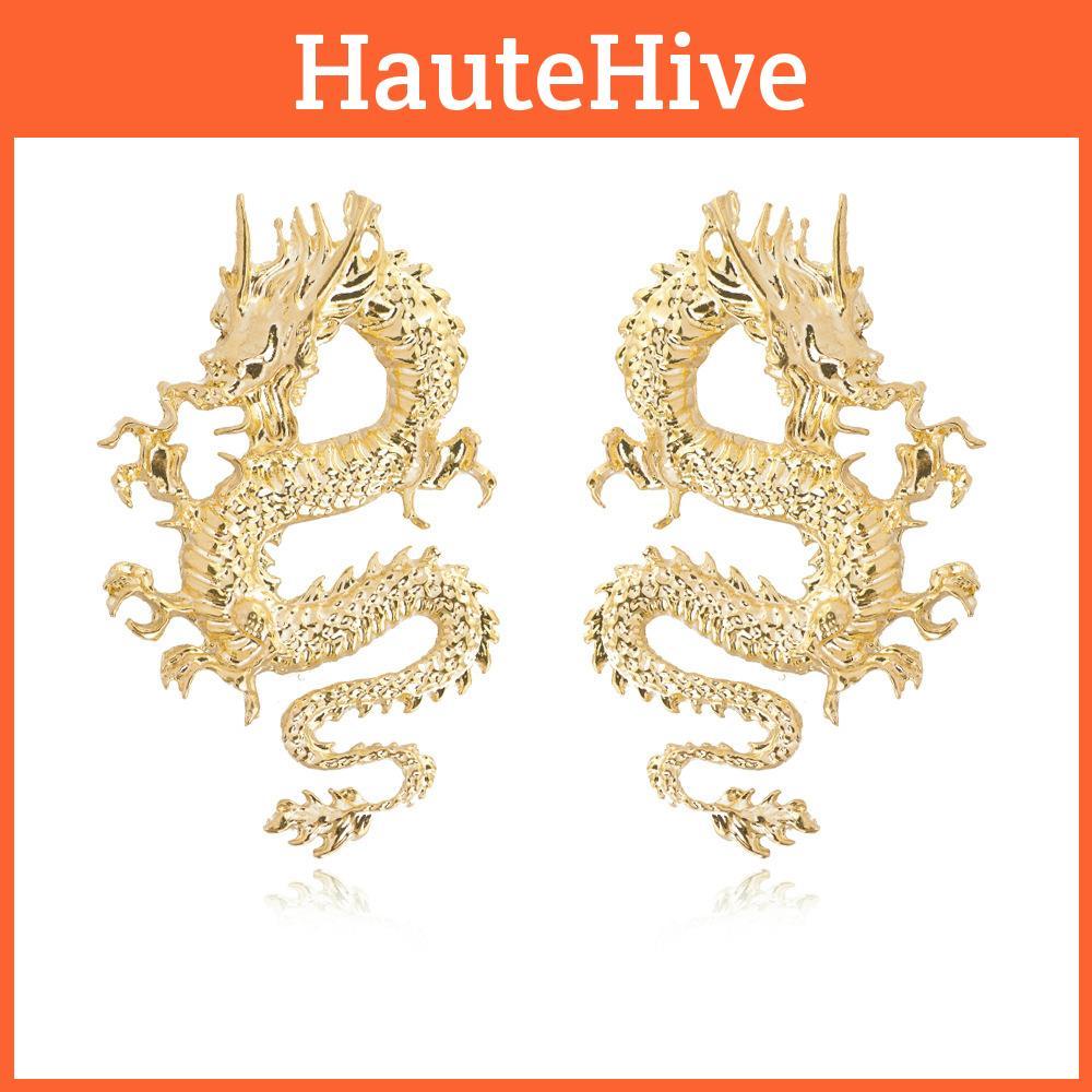 Chic Statement Dragon Earrings Elegant Alloy Design Perfect For Special Occasions