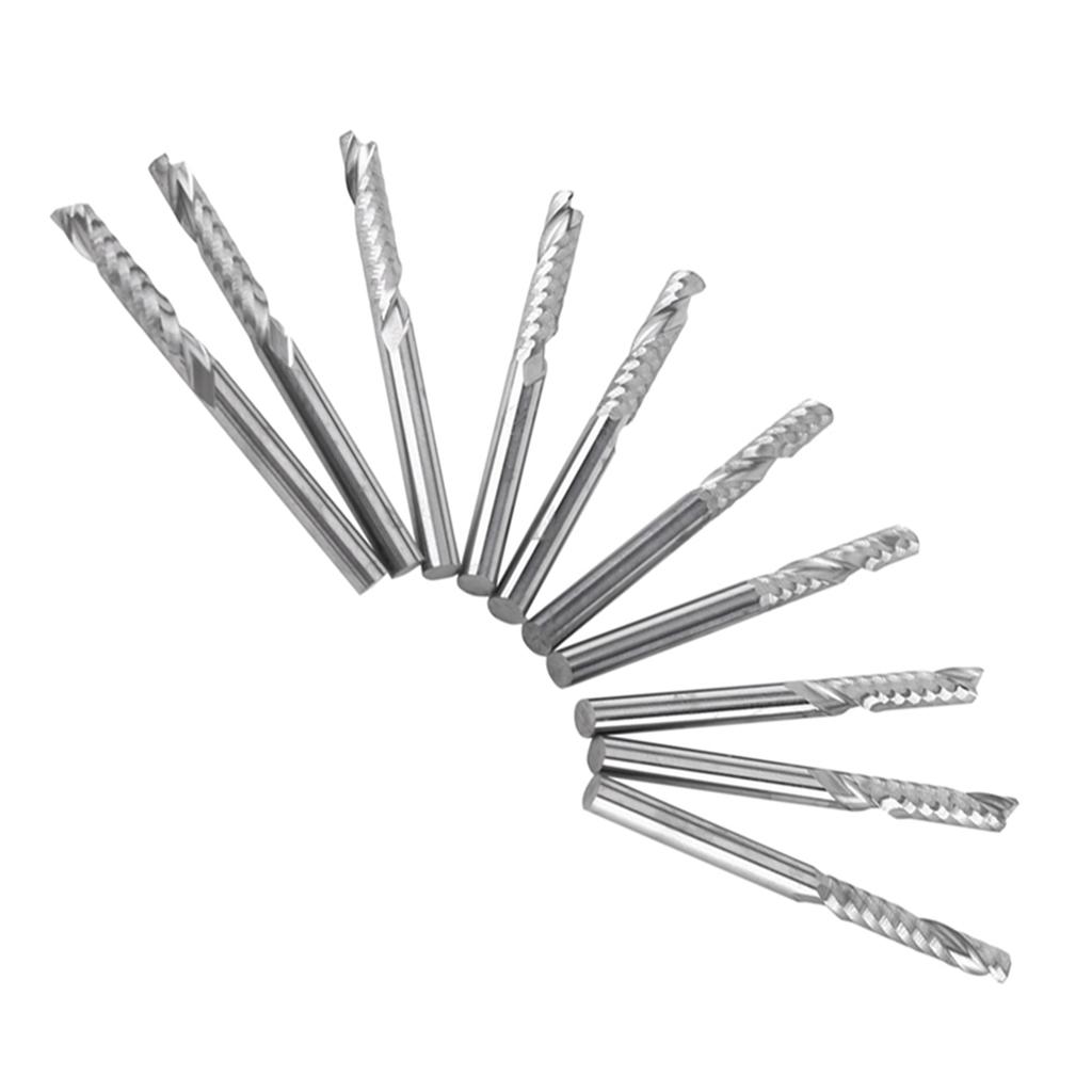 Einzahn-Schaftfräser CNC-Werkzeugbits 3,175mm Durchmesser 22mm Schnittlänge Schneidwerkzeug Fräser Schaftfräser
