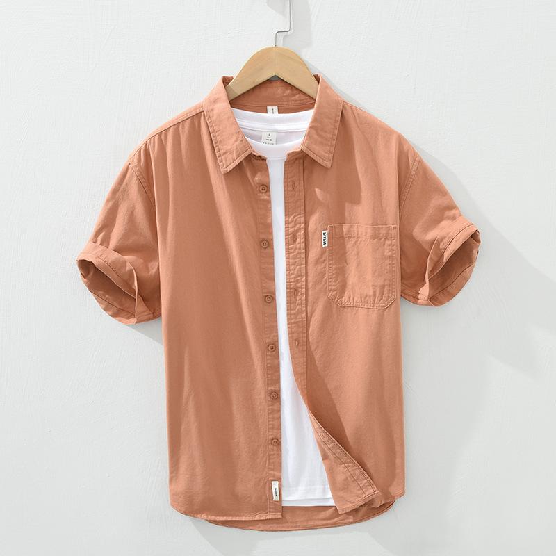 Shirt Short Sleeve Trendy Summer100% Cotton Casual Shirt M