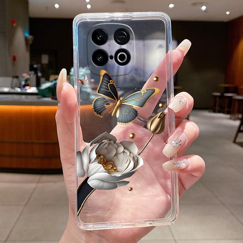 Luxury Butterfly Flower Case For Vivo iQOO Neo 10 / Neo10 ( Snapdragon 8s Gen 4 Version ) Clear TPU Silicone Cover Fundas Coque