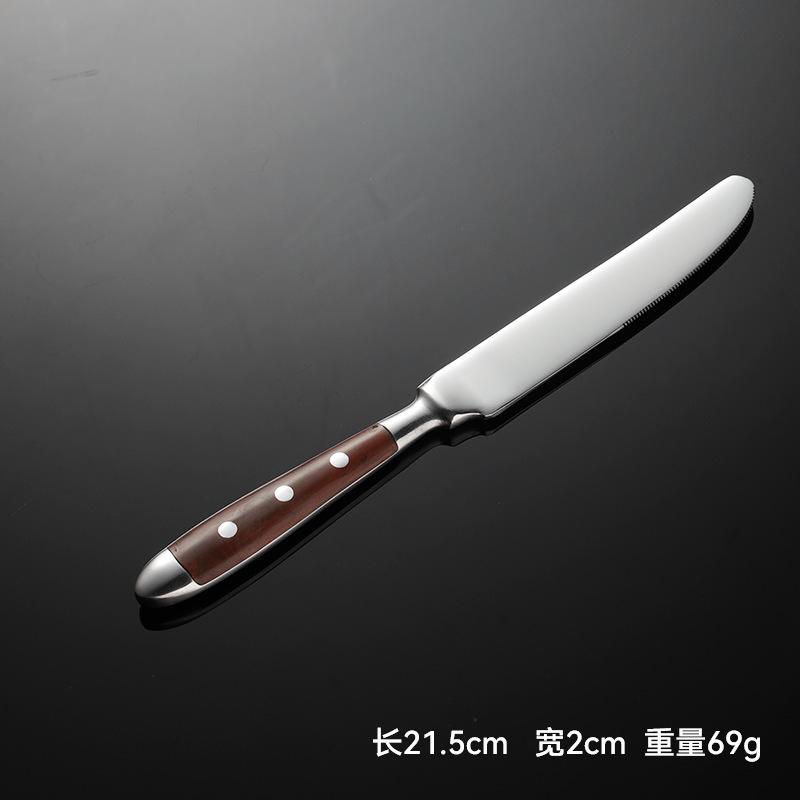 6piece stainless steel handle kitchen knife set suitable for home kitchen and dining room including steak knife forks and spoons