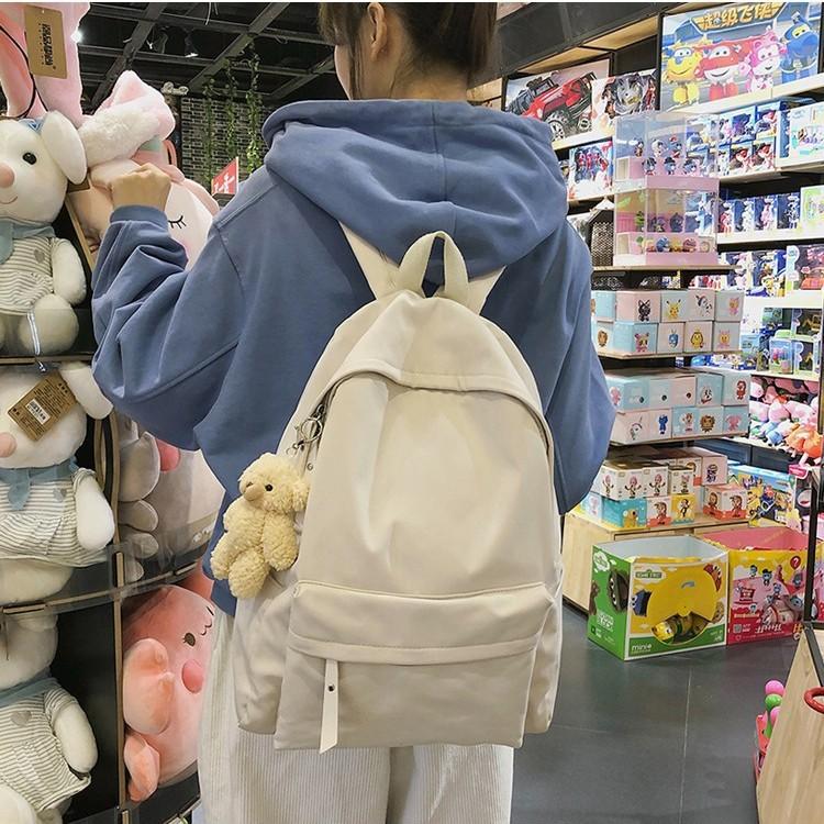 Schoolbag Japanese Men's Schoolbag Korean Version of Simple and Versatile Solid Color Student Unprinted Junior High School Mori Ins Backpack