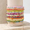 Conjunto de Pulseiras de Contas Estilo Boêmio Para Mulheres Contas Coloridas Elástico Corrente de Fio Bracelete Meninas Verão Praia Férias Zircônia