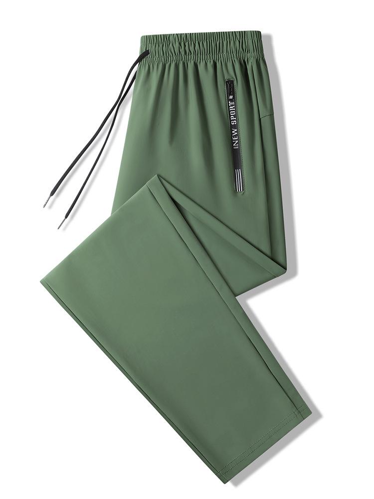 Unisex European Ice Silk Quick-Dry Pants - Fashionable, Versatile, Loose Straight-Leg Summer Sportswear