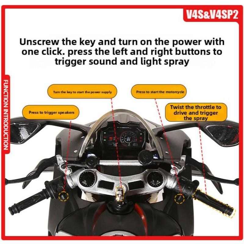 Spray 1:6 Ducati V4S V4SP2 Racing Motorcycle Model Diecast Alloy Motorbike Toy Boyfriend Gift Collection Miniature Voiture
