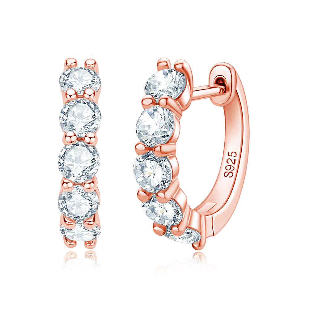 

KNOBSPIN D Color Moissanite Loop Earring 925 Sliver Plated with White Gold Earring for Women Sparkling Fine Jewelry 3mm gemstone
