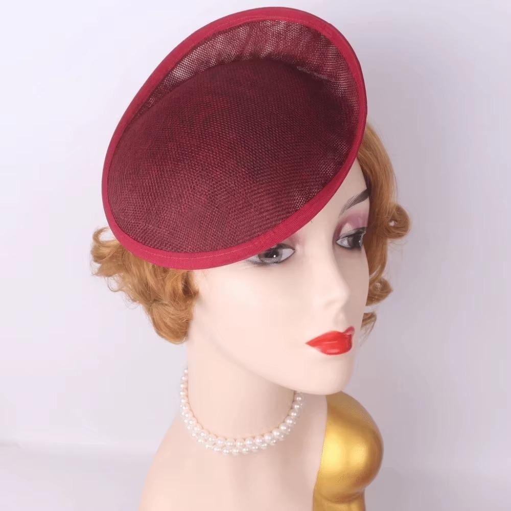 Headpiece Vintage Fascinator Hat Wide Brim Masquerade Top Hat Linen Yarn Fascinator Hat Base  Lady