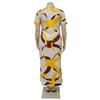 Plus Size Colorful Geometric Print Button Down Short Sleeve Maxi Dress