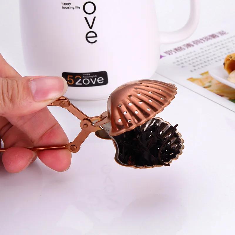 Multi Style Tea Strainer Star Heart Shell Shape Practical Snap Stainless Steel Mesh Tea Infusers Teaware Kitchen Accessories