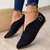 Chaussures décontractées à boucle style européen et américain, bout en V, grande taille
