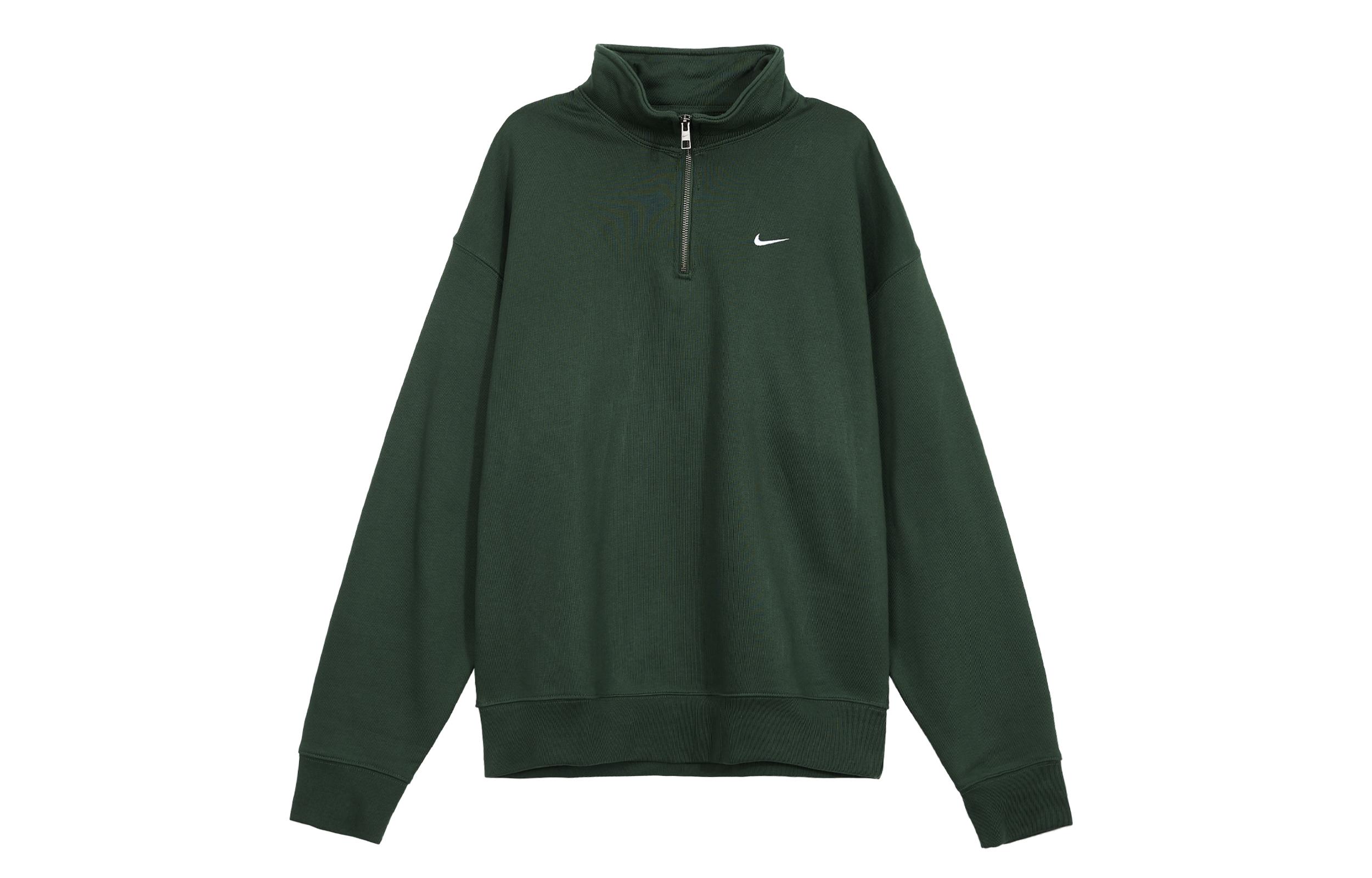 Nike Sweatshirts Men s Fir Green Stand Collar Moderate Other DQ5210-323 M