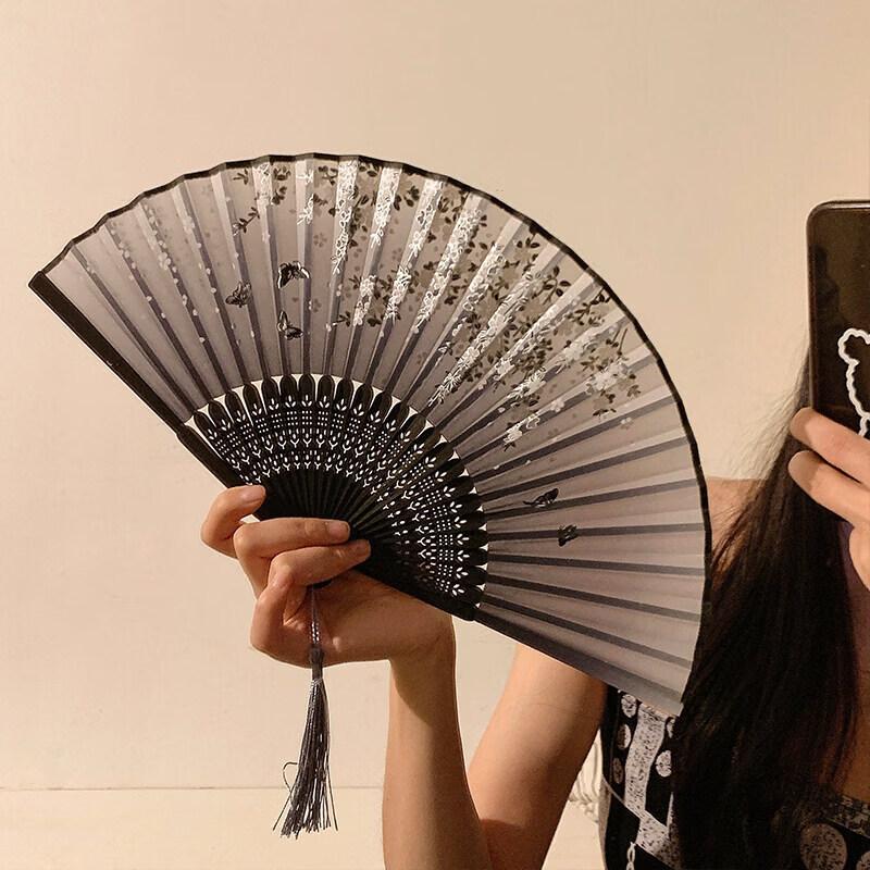 LIEI Chinese Style Folding Bamboo Hand Fan