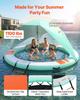 Inflatable Floating Dock, 3.05 M Round Inflatable Dock Platform, Non-Slip Water Floating Dock Mat with Portable Carrying Bag & Detachable Ladder,
