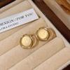 Gold Pearl Set Earrings New Stud Earrings Women's Niche Design Light Luxury Retro Temperament Earrings Earrings