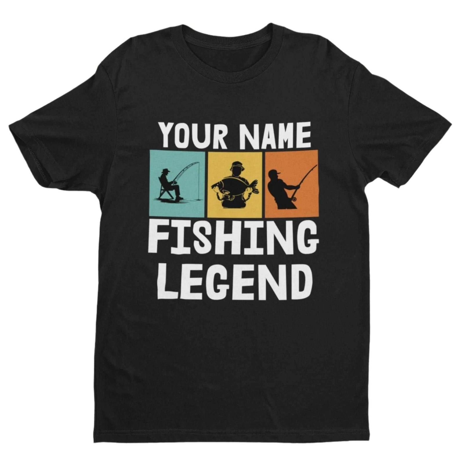 Personalised Fishing Legend T-Shirt – Custom Angler Gift for Dads & Fishing Fa S