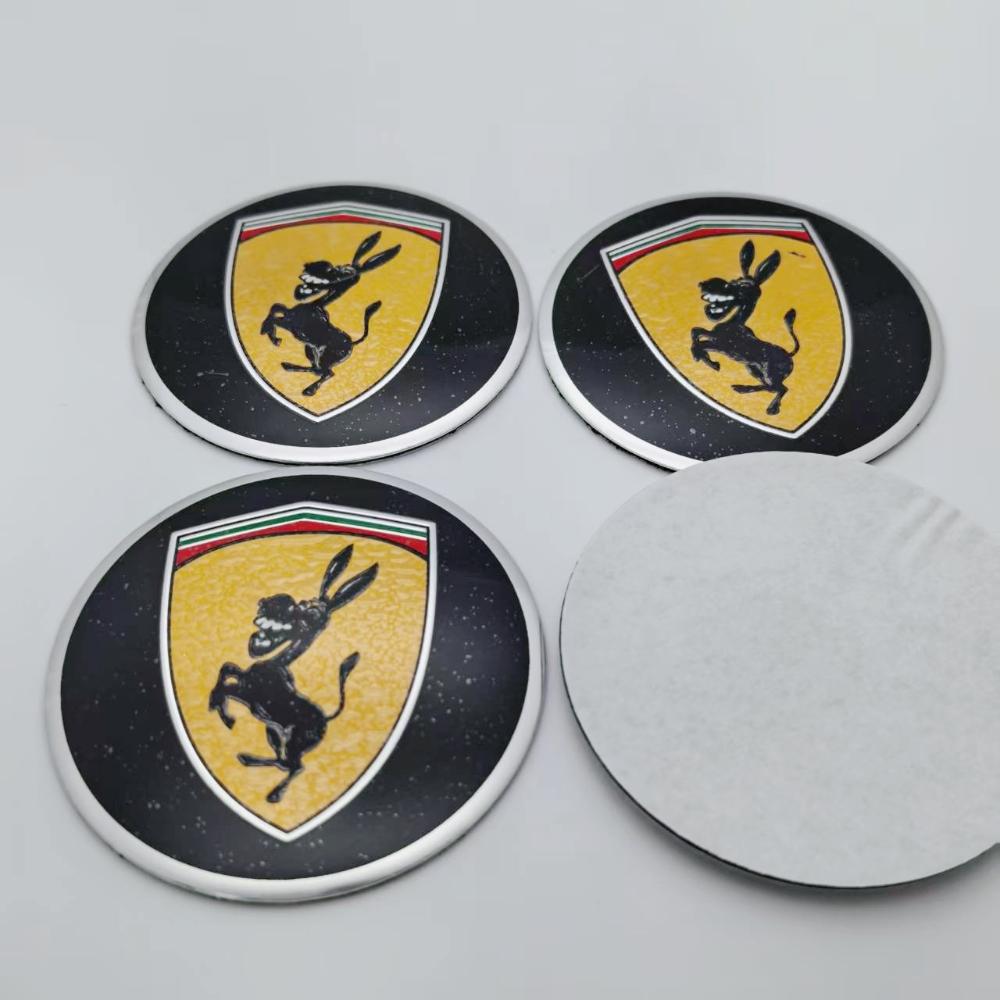 AAYP1 4pcs 56MM 65MM Donkey Logo Emblem Car Stickers Accessories for Car Wheel Center Caps Badge Replace Wheels Hub Rim Hubcaps Cover