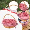 Picnic Basket Container with Handles Decorative Egg Hamper for Vegetables Sandwiches