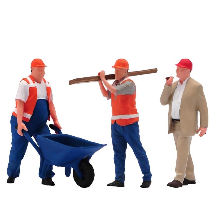 Realistic Building Site Worker Statues 1:64 Scale Resin Models Creative Projects Accessory For Collectors And Hobbyists