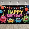 Background Decoration for Thematic Party of Cartoon Monsters, Children's Party Supplies, Decorative Banner, Baby Baptism Gift