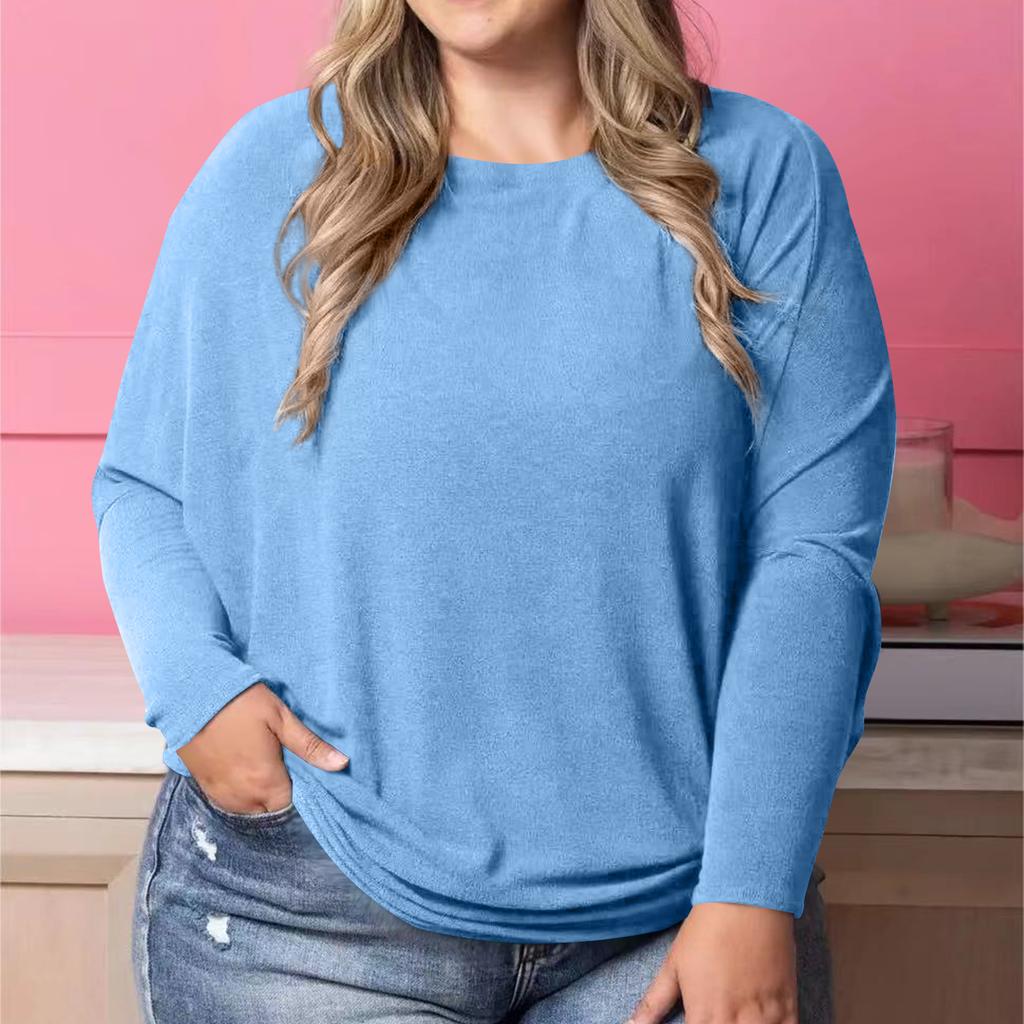 Women's Fashion Casual Solid Color Oversized  Long Sleeve Loose Fit Top