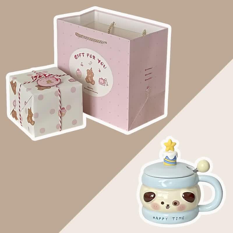 Star Cute Ceramic Mug with Coaster