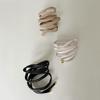 Japanese Style PU Leather Hair Tie Scrunchie with Shapeable Ribbon, Available In Three Colors
