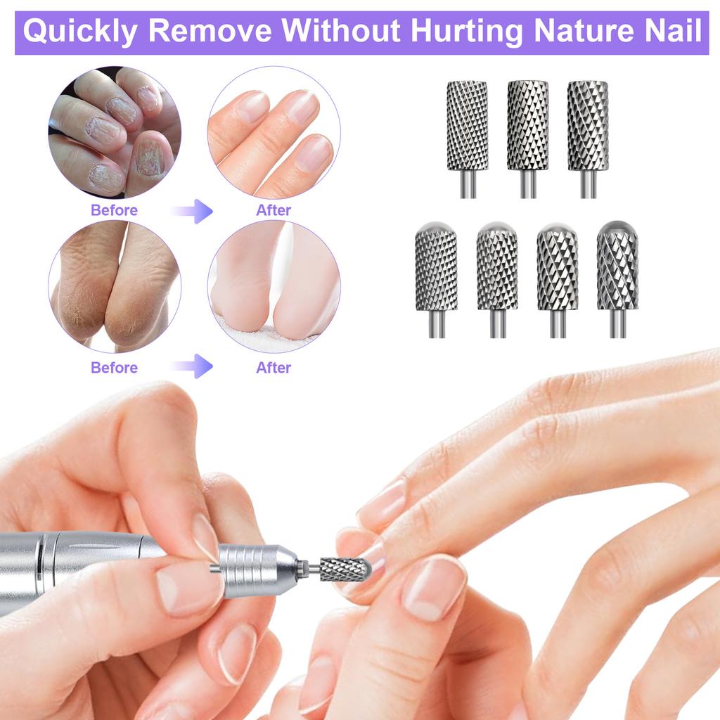 Grinding Head Steel Cylinder Nail Drill Grinder Bit For Precise Manicure Filing Acrylic Removal Salon Manicure Tool