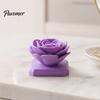 Compact Rose Decoration Flower Ornament, Stable Base Non-Slip 3D Printed Matte Solid Color Ornament Durable PLA Creative Artwork, for Home Office