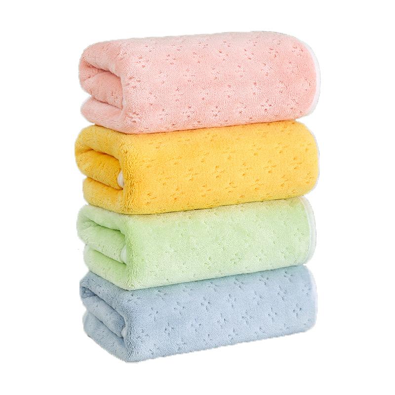 Towel Customized coral fleece two-color absorbent hand towel does not shed hair, face towel household towel direct supply