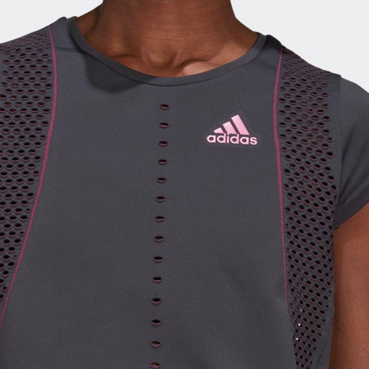 Adidas Primeknit Primeblue Logo Pattern Outdoor Casual Sports Pullover Short Sleeve T-Shirt Women T-Shirt Gray GL5704