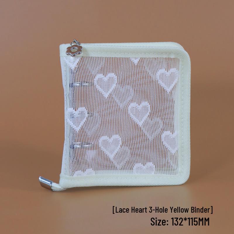 Creative Heart Lace PVC Zipper Bag | Soft Shell Stargazing A5/A6/M5 Transparent Binder Cover