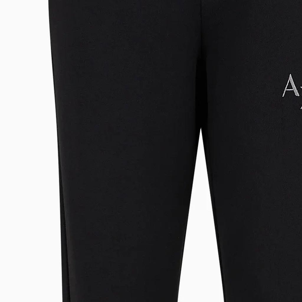 Armani Exchange SS24 Logo Eagle Head Embroidered Cuffed Knit Joggers Men bottoms Black 3DZPHQ-ZJ9KZ-1200