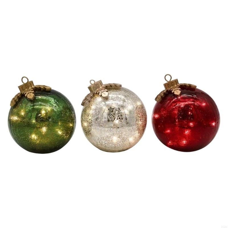 

Glass Christmas Tree Ornament With LED Lights Battery Powered Festival Table Decoration For Indoor Outdoor