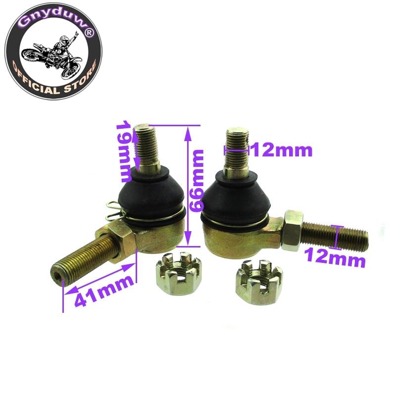 Gnyduw 12mm M12 Left Right Tie Rod Ends For Tomberlin Crossfire 150 Baja DN150 Go Kart Ball Joint 250 Sunl Kandi Dazon Parts