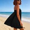 Women Sleeveless Loose Fit A-Line Mini Dress with Spaghetti Straps and Pockets Lightweight Summer Casual Dress
