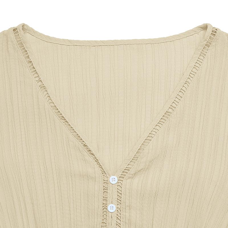 YYFS Women's Fashion Spring Fall Solid Color Print Long Sleeve V-Neck High Waist Casual Dresses