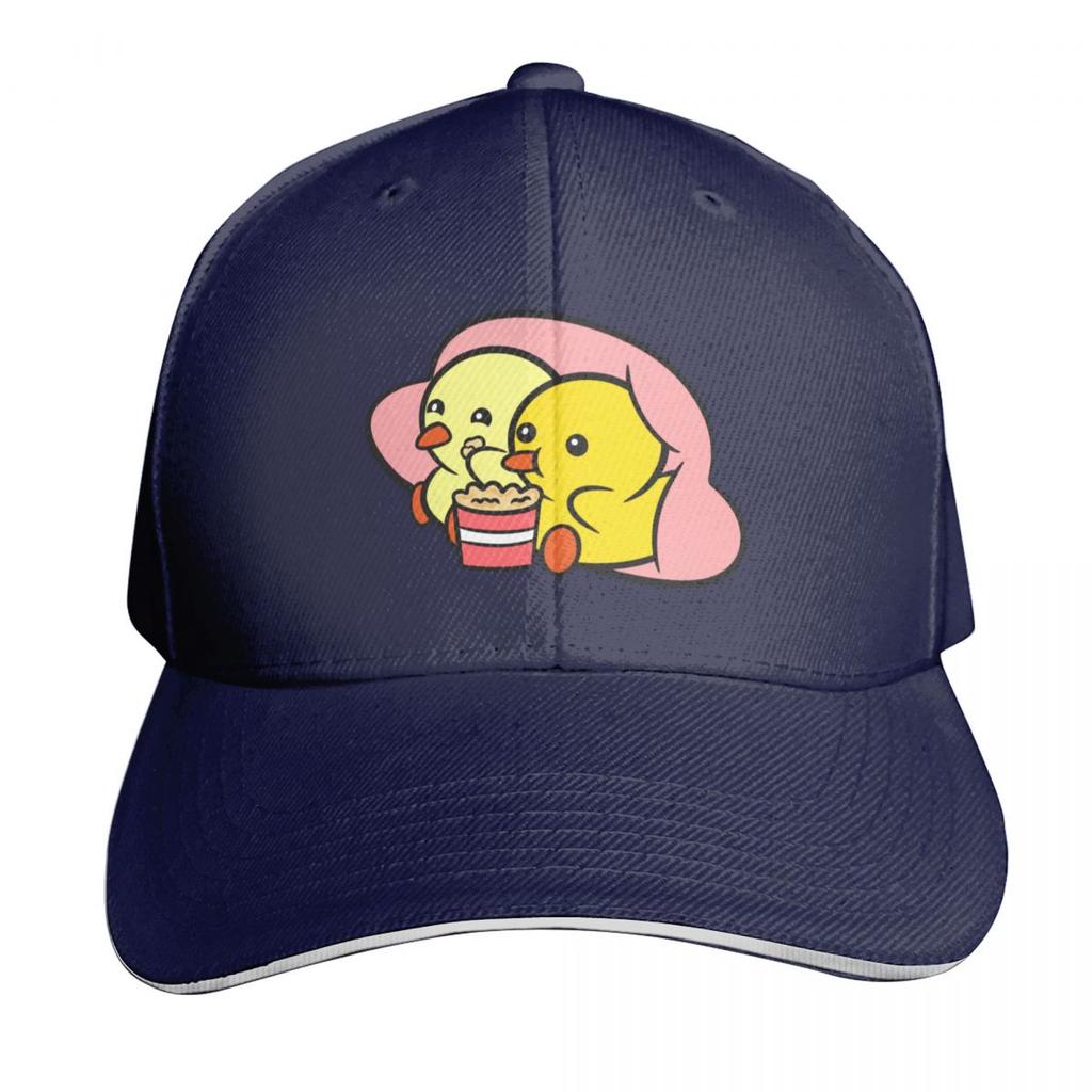 Duckie and Duck Popcorn Baseball Cap Custom Cap tactical cap Luxury Beach Outing Womens Unisexs