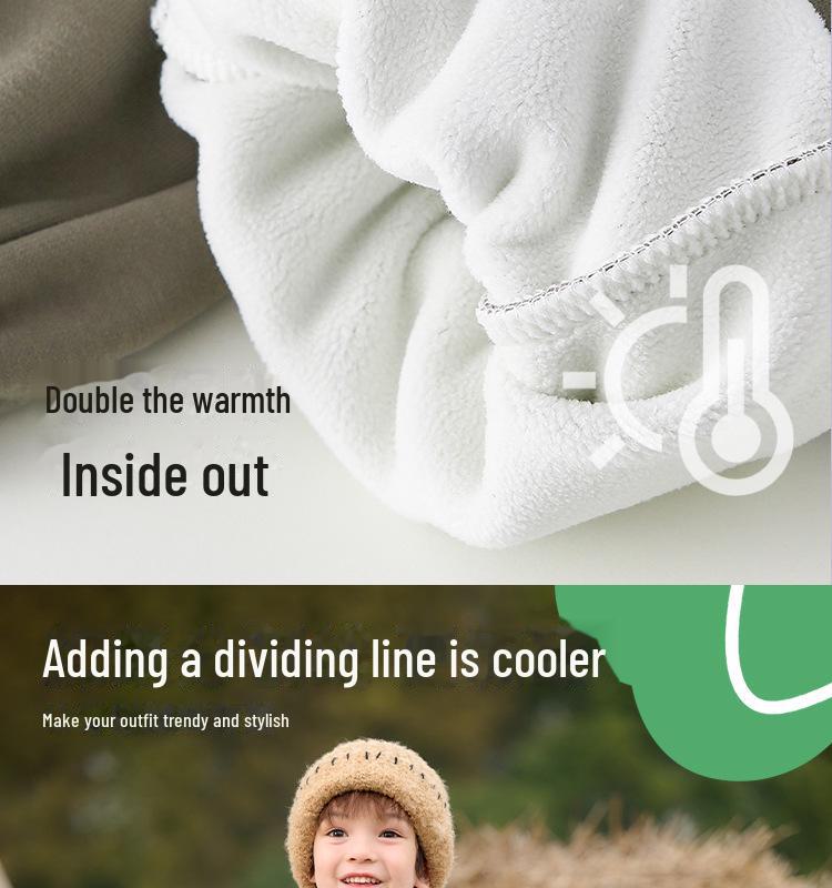 Baumwollhose Kinder Plus Samt Winterhose, Herbst/Winter Sporthose für Jungen und Mädchen
