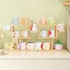 Solid Wood Desktop Cup Holder and Multi-layer Storage Rack for Office or Breakroom