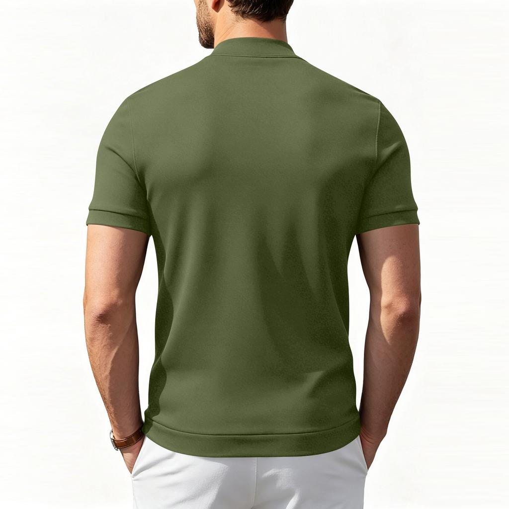 Men Short Sleeve Mock Neck T Shirt Lightweight Breathable Stretch Base Layer Top Casual Slim Fit Pullover Tee Shirt