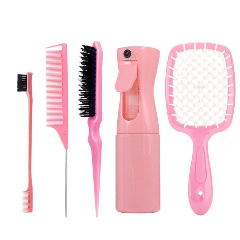 27Pcs Professional Hair Brush Set, Hair Styling Comb Kit with Continuous Spray Bottle, Scalp Massage Shampoo Brush for Salon